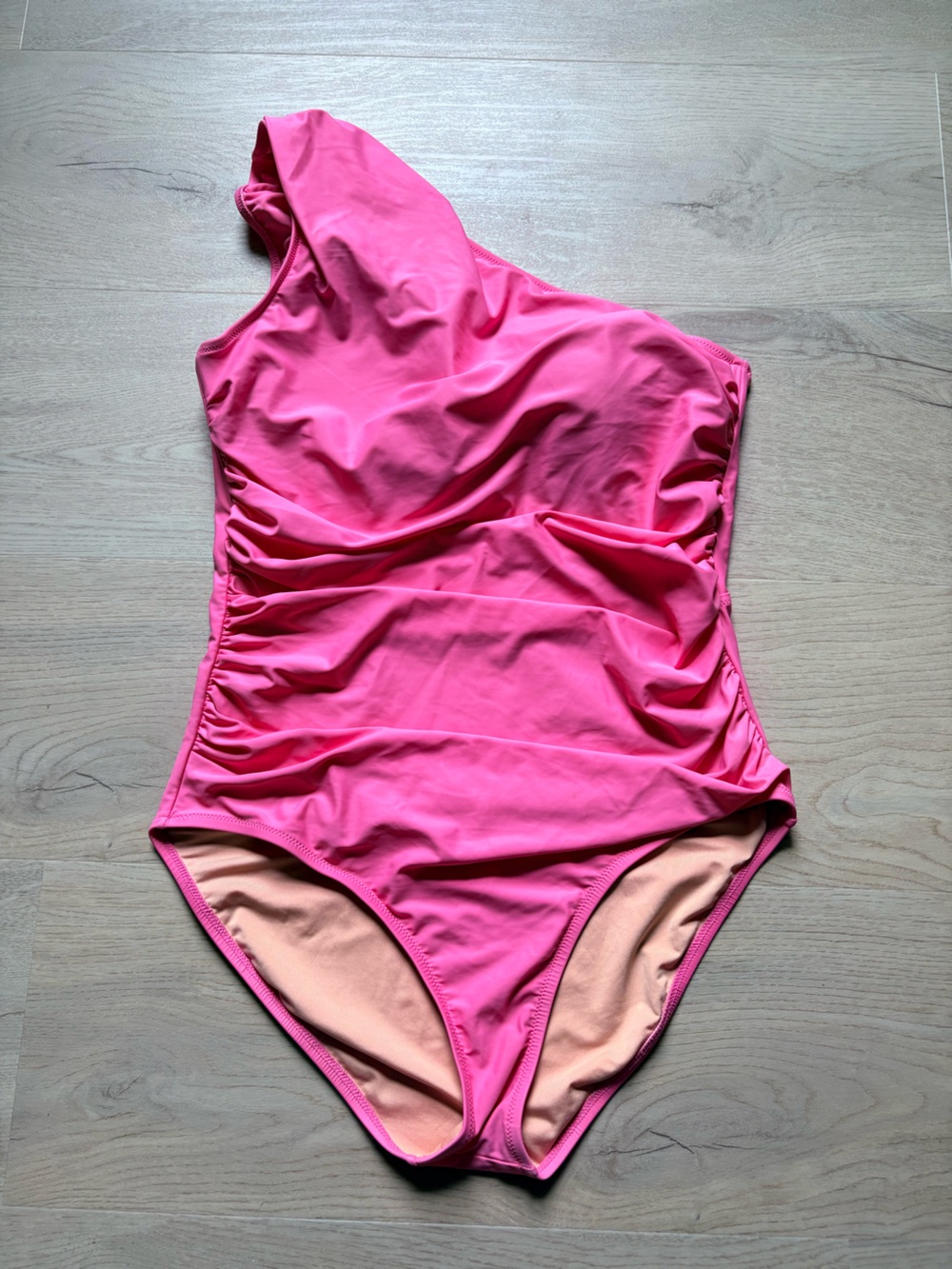 J Crew Pink One-Shoulder Swimsuit Sz 14 GUC